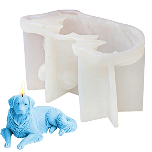 3D-Kerze aus Silikon, Kerzenformen für Hunde, Golden Retriever aus Silikon, 3D-Form, liegend für Kuchendekoration, Kerzenherstellung, Epoxidharz, Mol Delr von delr
