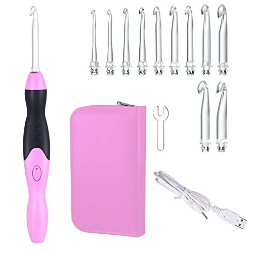 Häkelnadeln, 11-in-1, mit 2 Leuchtmodi, ergonomischer Griff, Häkelnadeln, 11-in-1, USB-Schnellladung für Freunde, Familie, Verwandte, Liebhaber Delr Häkelnadeln, 11-in-1, mit 2 Leuchtmodi, ergonomischer Griff, Häkelnadeln, 11-in-1, USB-Schnellladung für Freunde, Familie, Verwandte, Liebhaber Delr von delr