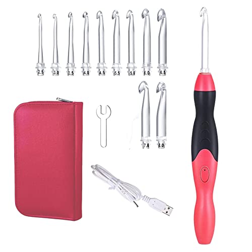 Häkelnadeln, Häkelnadel-Set, Gummi, 2 mm bis 10 mm, mit 2 Leuchtmodi, Häkelnadel-Set, 11-in-1, USB-Schnellladung, für Freunde, Familie, Verwandte, Liebhaber Delr Häkelnadeln, Häkelnadel-Set, Gummi, 2 mm bis 10 mm, mit 2 Leuchtmodi, Häkelnadel-Set, 11-in-1, USB-Schnellladung, für Freunde, Familie, Verwandte, Liebhaber Delr von delr