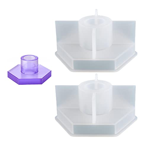 Kerzenhalter - 2 Stück / Set sechseckige Kerzenleuchter Formen | Epoxidguss Silikonformen für DIY Kerzenvasen-Dekoration für die Hochzeitsfeier Delr von delr