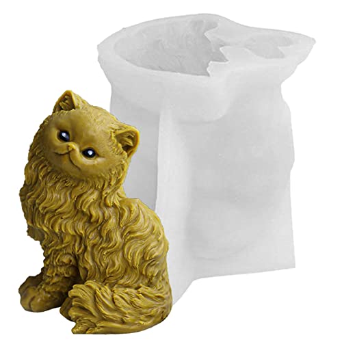 Niedliche Katze, Silikon, Perserkatze, Epoxidharz, Kerzenhalter, Kerzenhalter, unregelmäßig, Tischdekoration für zu Hause. Delr von delr