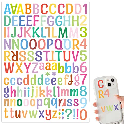 Scrapbooking Briefaufkleber - Selbstklebende Zahlenaufkleber Bunte Buchstaben Abziehbilder - Selbstklebende Dekorationen für Schilder, Türen, Autos, Geschäfte, DIY Handwerk für Kunst, Klassenzimmer von delr