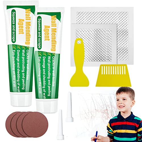 Trockenbauflicken-Set – Reparatur-Set für Trockenbaulöcher für Gipskartonplatten | Einfach zu füllen Löcher für die Hauswand, Reparaturmittel für Kratzer an der Wand, Nagellöcher, Delr von delr