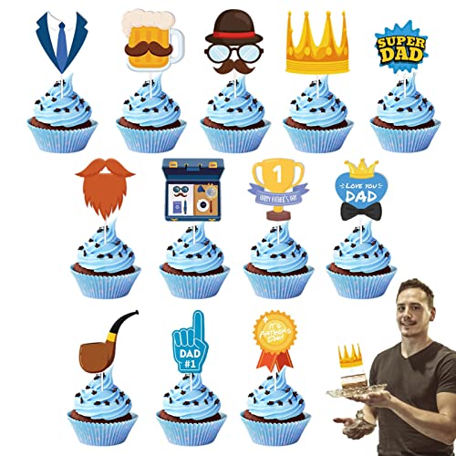 Vatertags-Kuchendekorationen | Blau Cupcake Toppers Vatertagsdekoration,12 Stück Vatertagsfeier-Geburtstagsfeier-Zubehör für Vatertags-Kuchendekoration Delr Vatertags-Kuchendekorationen | Blau Cupcake Toppers Vatertagsdekoration,12 Stück Vatertagsfeier-Geburtstagsfeier-Zubehör für Vatertags-Kuchendekoration Delr von delr