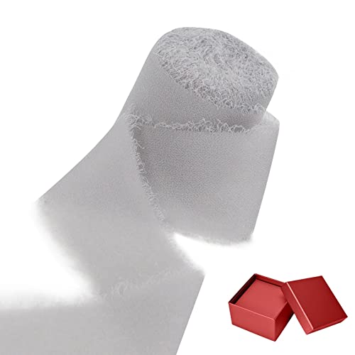 delr Besticktes Seidenband, handzerrissene Bänder für Bastelarbeiten, Seidenband, Chiffon, mit Fransen, cremeweiße Bänder für Blumensträuße, Einladungen, Hochzeit delr Besticktes Seidenband, handzerrissene Bänder für Bastelarbeiten, Seidenband, Chiffon, mit Fransen, cremeweiße Bänder für Blumensträuße, Einladungen, Hochzeit von delr