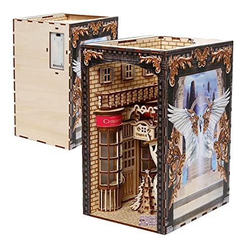 delr Buchecke – Modellbausatz aus Holz für Puppenhaus DIY Kreative mit LED-Licht – DIY Booknook Bücherregal Insert Decor delr Buchecke – Modellbausatz aus Holz für Puppenhaus DIY Kreative mit LED-Licht – DIY Booknook Bücherregal Insert Decor von delr