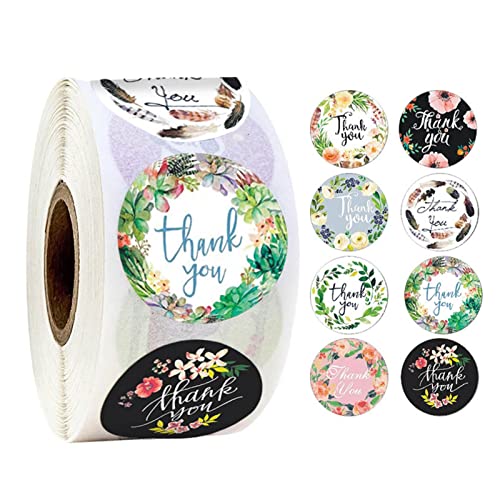 delr Dankeschön für kleine Unternehmen | Blumenetiketten mit 8 Designs | selbstklebende Etiketten für Umschläge für Hochzeit, Party, Geburtstag, Taschen von delr