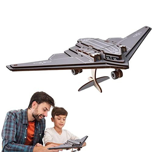 delr Flugzeug Puzzle - Flugzeugmodell Kit zum Bauen | Lustiges und pädagogisches Spielzeug DIY H-20 Stealth Bomber Holzbausatz STEM Spielzeug Puzzlespiel Handwerk von delr