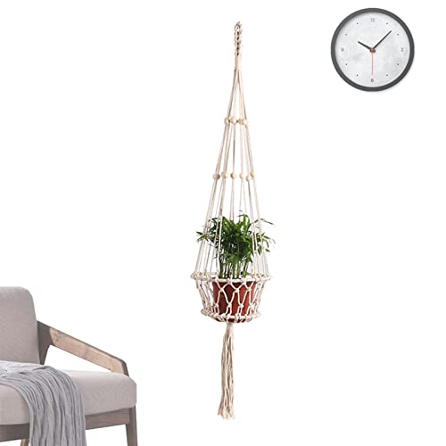 delr Makramee Pflanzengarderobe aus geflochtenem Makramee | Blumentopfhalter aus Baumwollseil mit Holzperlen für Boho Wohnkultur delr Makramee Pflanzengarderobe aus geflochtenem Makramee | Blumentopfhalter aus Baumwollseil mit Holzperlen für Boho Wohnkultur von delr