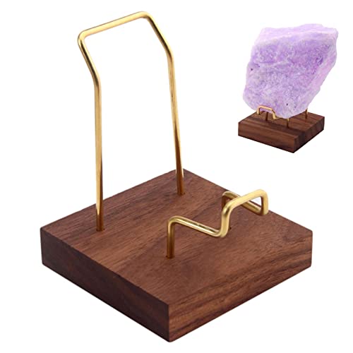 delr Präsentation für Kristalle, Messing-Display, kleine Staffelei mit Holzsockel für Fossilien, Korallen, Steine, Mineralien delr Präsentation für Kristalle, Messing-Display, kleine Staffelei mit Holzsockel für Fossilien, Korallen, Steine, Mineralien von delr