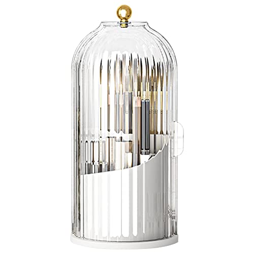 delr Zahnbürstenhalter mit Deckel – rotierender Behälter für Make-up-Pinsel, staubdicht | transparenter Make-up-Pinselhalter für Kosmetikpinsel delr Zahnbürstenhalter mit Deckel – rotierender Behälter für Make-up-Pinsel, staubdicht | transparenter Make-up-Pinselhalter für Kosmetikpinsel von delr