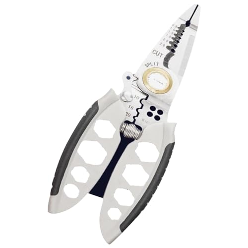 demaxiyad Abisolierzange, 17,8 cm, multifunktionale Zange mit Abisolierzange, tragbares Werkzeug zum Abisolieren, Schneiden und Crimpen von elektrischen Kabeln demaxiyad Abisolierzange, 17,8 cm, multifunktionale Zange mit Abisolierzange, tragbares Werkzeug zum Abisolieren, Schneiden und Crimpen von elektrischen Kabeln von demaxiyad