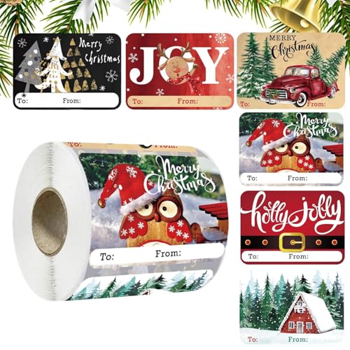 demaxiyad Aufkleber für Weihnachtsnamensetiketten, Papieretiketten, selbstklebend, Weihnachtsetiketten, Deko – selbstklebende Weihnachtsetiketten in Farben von demaxiyad