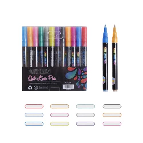 demaxiyad Double OutMarkers – Drawing OutDouble Pens Marker – Tragbares Doppel-Out-Marker-Set für Kunst, Handwerk, Zeichnen, Tagebuch von demaxiyad