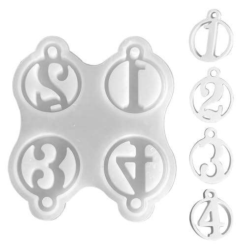 demaxiyad Epoxidharz-Zahlenformen | Silikon 1–4 Zahlen, Epoxidharz-Gussformen – Zahlenformen für Armbänder, Schlüsselanhänger, Schmuck, Halsketten, Ohrringe von demaxiyad