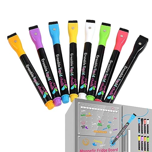 demaxiyad Flüssigkreide-Marker | 8 wasserlösliche Neon trocken abwischbare Marker – fluoreszierende Glasplatte, flüssiger LED-Lichtstift, 1 mm Spitze, staubfrei demaxiyad Flüssigkreide-Marker | 8 wasserlösliche Neon trocken abwischbare Marker – fluoreszierende Glasplatte, flüssiger LED-Lichtstift, 1 mm Spitze, staubfrei von demaxiyad
