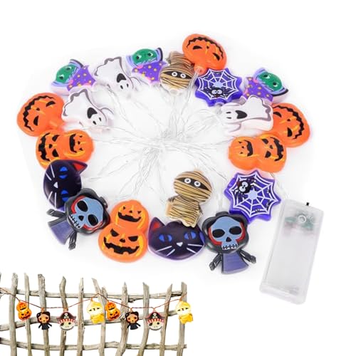 demaxiyad Halloween Lichterkette | 3 Meter Schwarze Halloween Dekolichterkette - 20 LED Lichterkette Deko für Zaun Balkon Terrasse Pavillon Baum Decke Wand Partydekoration von demaxiyad