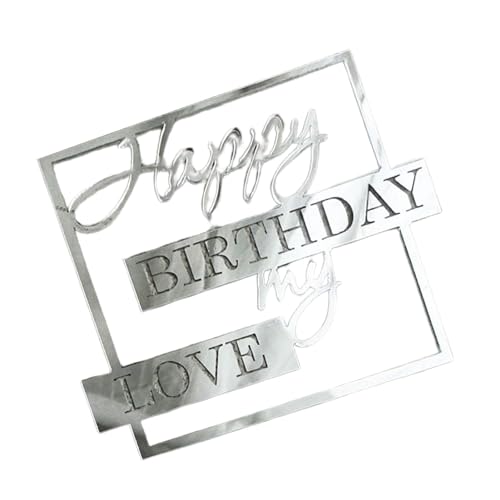demaxiyad Happy Birthday My Love Cake Topper - Acryl Cake Topper Neuheit Einzigartige Kucheneinlage | Neuheit Einzigartige Acryl Einsatz Meine Liebe Dekoration für , Ehemann, Kinder, Eltern von demaxiyad