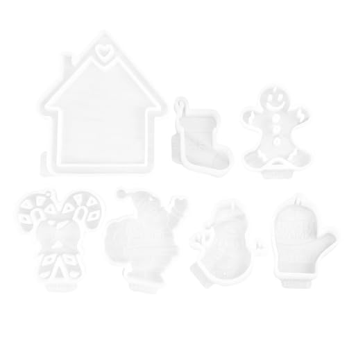 demaxiyad Hausharz Formen Silikonformen Ornament Formen für Epoxidharz Formen Weihnachten Harz Formen Haus Silikon Form Schlüsselanhänger Form Schmuckanhänger mit von demaxiyad