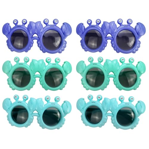 demaxiyad Lustige Brille | Lustige Sonnenbrillen-Party-Packung mit 6 Stück,Verrückte Brille mit gebogenen Bügeln und transparentem Glas, leicht, für Männer und Frauen am Meer demaxiyad Lustige Brille | Lustige Sonnenbrillen-Party-Packung mit 6 Stück,Verrückte Brille mit gebogenen Bügeln und transparentem Glas, leicht, für Männer und Frauen am Meer von demaxiyad