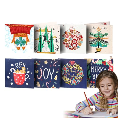 demaxiyad Malen Weihnachtskarten - 8 Stück Grußkarten Malerei Kit - Kristall Malkarten, Weihnachtskarten Making Kits, Urlaubspostkarte für Anfänger demaxiyad Malen Weihnachtskarten - 8 Stück Grußkarten Malerei Kit - Kristall Malkarten, Weihnachtskarten Making Kits, Urlaubspostkarte für Anfänger von demaxiyad