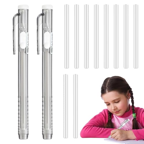 demaxiyad Mechanischer Radierer, mechanischer Radiergummi, Nachfüllpackungen für Radiergummis, Stiftstil, Radiergummis im Kugelschreiber-Stil, mit 10 einziehbaren Ersatzminen für Künstler, die die von demaxiyad