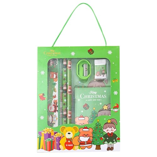 demaxiyad Radiergummi-Set für Weihnachten, Schulbedarf-Set – Schülerset mit 6 niedlichen Weihnachts-Schreibwaren, modische Weihnachtsgeschenke für Schulfeiern von demaxiyad