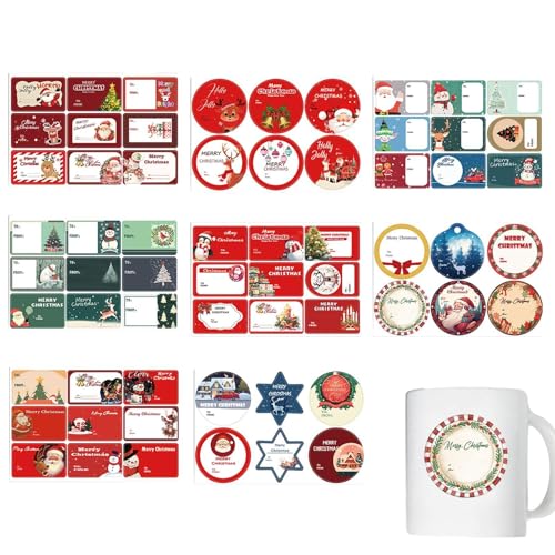 demaxiyad Weihnachtsaufkleber, 8 x Umschlagsiegel, Weihnachtsanhänger, Weihnachtsdekoration, Namensschilder, Laptop-Aufkleber, Frohe Weihnachten, Aufkleber für Erwachsene demaxiyad Weihnachtsaufkleber, 8 x Umschlagsiegel, Weihnachtsanhänger, Weihnachtsdekoration, Namensschilder, Laptop-Aufkleber, Frohe Weihnachten, Aufkleber für Erwachsene von demaxiyad