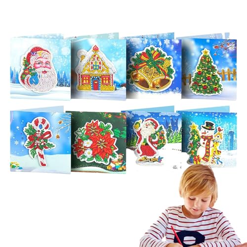 demaxiyad Weihnachtskarten – 8 Stück, handgefertigte Karten, Malset, Weihnachtskartenherstellung, Urlaubspostkarte, Kristall-Malkarten für Weihnachten, Geburtstagskarten demaxiyad Weihnachtskarten – 8 Stück, handgefertigte Karten, Malset, Weihnachtskartenherstellung, Urlaubspostkarte, Kristall-Malkarten für Weihnachten, Geburtstagskarten von demaxiyad