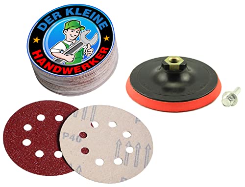 der kleine Handwerker 50 x Klett Schleifscheiben 125mm + Schleifteller 125mm mit Spanndorn Klettscheiben gelocht der kleine Handwerker 50 x Klett Schleifscheiben 125mm + Schleifteller 125mm mit Spanndorn Klettscheiben gelocht von der kleine Handwerker