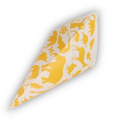 1000 Mandel Spitztüten Papiertüten Papierbeutel (für 125g / 19 cm Fahne, Zoo - gelb) von der-verpackungs-profi