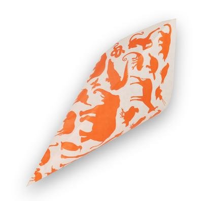 1000 Mandel Spitztüten Papiertüten Papierbeutel (für 200g / 21 cm Fahne, Zoo - orange) von der-verpackungs-profi