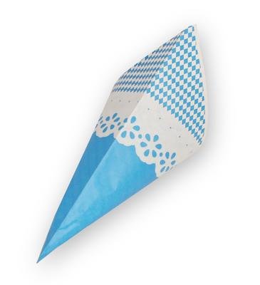 1000 Mandel Spitztüten Papiertüten Papierbeutel (für 200g / 21 cm Fahne, blau) von der-verpackungs-profi