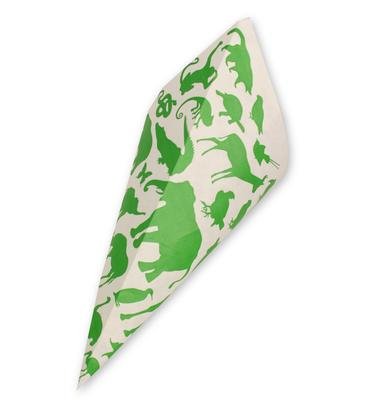 1000 Mandel Spitztüten Papiertüten Papierbeutel (für 250g / 23 cm Fahne, Zoo - grün) von der-verpackungs-profi