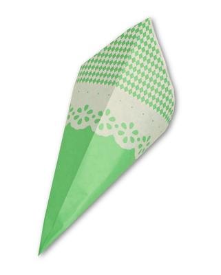 1000 Mandel Spitztüten Papiertüten Papierbeutel (für 250g / 23 cm Fahne, grün) von der-verpackungs-profi