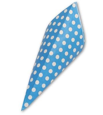 1000 Spitztüten Mandel Papiertüten Papierbeutel (Punkte blau, 250g / 23cm Fahne) von der-verpackungs-profi