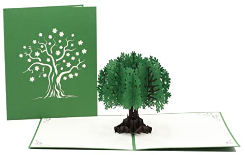 Baum grün, Natur, Wald, Lebensbaum, 3d Klappkarte, Pop Up Karte, Glückwunschkarte, Grußkarte, Geschenkkarte (grün) von design3dkarten