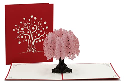 Baum rosa, Natur, Wald, Lebensbaum, 3d Klappkarte, Pop Up Karte, Glückwunschkarte, Grußkarte, Geschenkkarte (rosa) von design3dkarten