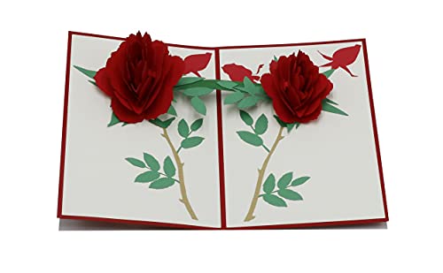 Blühende Rosen, Rosenstrauß, Blumen, Muttertagskarte, romantische Karte, 3d Klappkarte, Pop Up Karte, Glückwunschkarte, Grußkarte, Geschenkkarte von design3dkarten