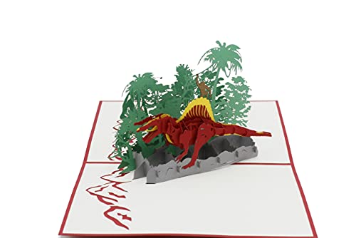 Dinosaurier, Spinosaurus, Geburtstagskarte Dino, Saurier, 3d Klappkarte, Pop Up Karte, Glückwunschkarte, Grußkarte, Geschenkkarte von design3dkarten