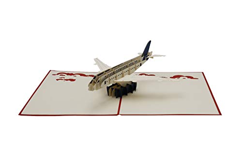 design3dkarten® Flugzeug, Pilot, Reisegutschein, Gutschein Flugreise, Urlaub, 3d Klappkarte, Pop Up Karte, Glückwunschkarte, Grußkarte, Geschenkkarte von design3dkarten