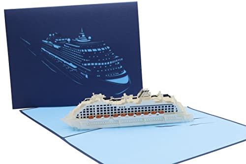 Kreuzfahrtschiff, Ozeanriese, Passagierschiff Reise-gutschein maritim, Boot, 3d Klappkarte, Pop Up Karte, Glückwunschkarte, Grußkarte, Geschenkkarte von design3dkarten