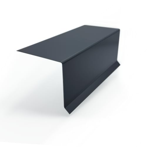 Ortgangblech Länge 200cm | Stahl verzinkt Anthrazit RAL7016 | Zuschnitt 175mm (A: 15mm + B: 70mm + C: 90mm) | Dachblech Winkelblech Kantblech von designbleche