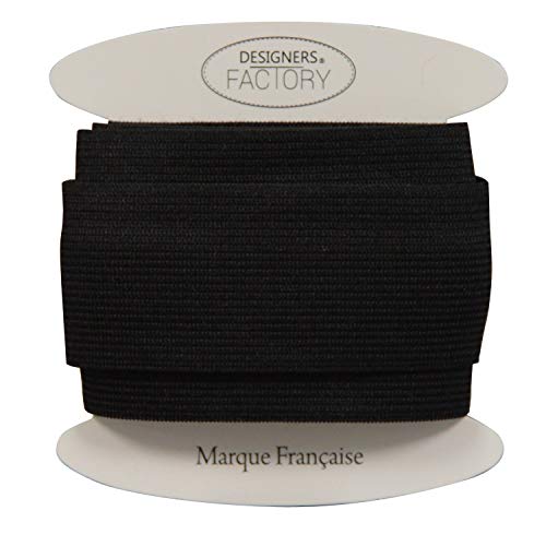 Gummiband schwarz gerippt, Breite 40 mm, Schwarz , Par 5 mètres von designers-factory