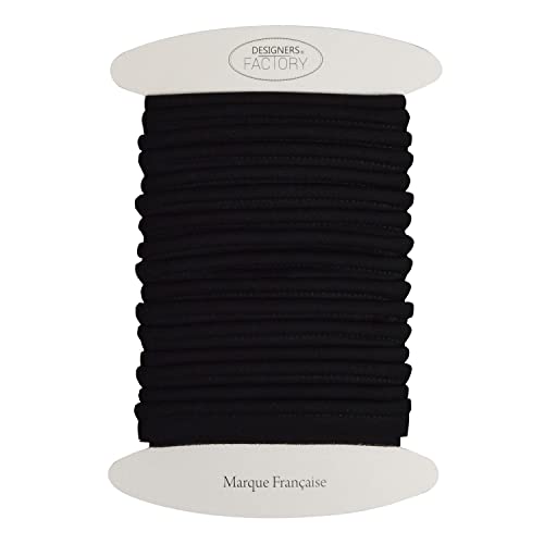 Paspelband Baumwolle grobe Kordel - viele Farben erhältlich - schöne Qualität - Paspelband aus Baumwolle mit einem breiten Kordelzug: 5mm Durchmesser - Verkauf in 5 Meter Packungen. (Schwarz) von designers-factory