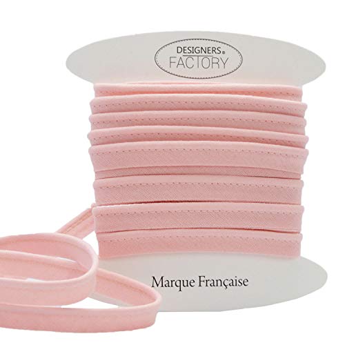 designers-factory Paspelband Baumwolle - Einfach zu nähen und ideal zum Veredeln Ihrer Kreationen. (Um 10 Meter, Baby rosa) von designers-factory