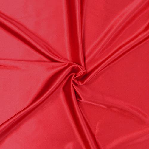 Satinstoff - 3 Meter Stoff aus fließendem Satin, Polyester/Elastan – wunderschöne Qualität – Stoff für Kleid, Rock oder Tunika (Rot) von designers-factory