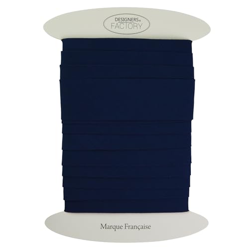 Schrägband baumwolle gefalzt - Große Breite 30 mm - Verkauft in 5 Metern, ideal für dickere Nähprojekte, gesteppte Decken, Plaids, Kissen... (Marineblau) von designers-factory