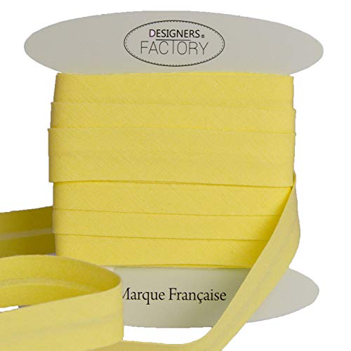 Schrägband baumwolle gefalzt - viele Farben erhältlich - Schrägband aus Baumwolle - Einfach zu nähen und ideal zum Veredeln Ihrer Kreationen (Um 10 meter, Gelb) von designers-factory