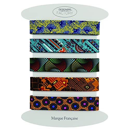 Set von 4 bedrucktes Baumwoll schrägband - Mehrere Farben erhältlich - Set von sehr guter Qualität - 2 Meter pro Farbe - 100% Baumwolle. (Set M) von designers-factory
